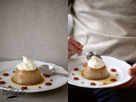 Flan de chocolate plato