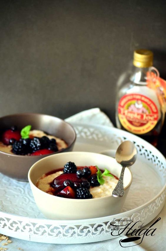 Gachas de avena o Porridge sirope