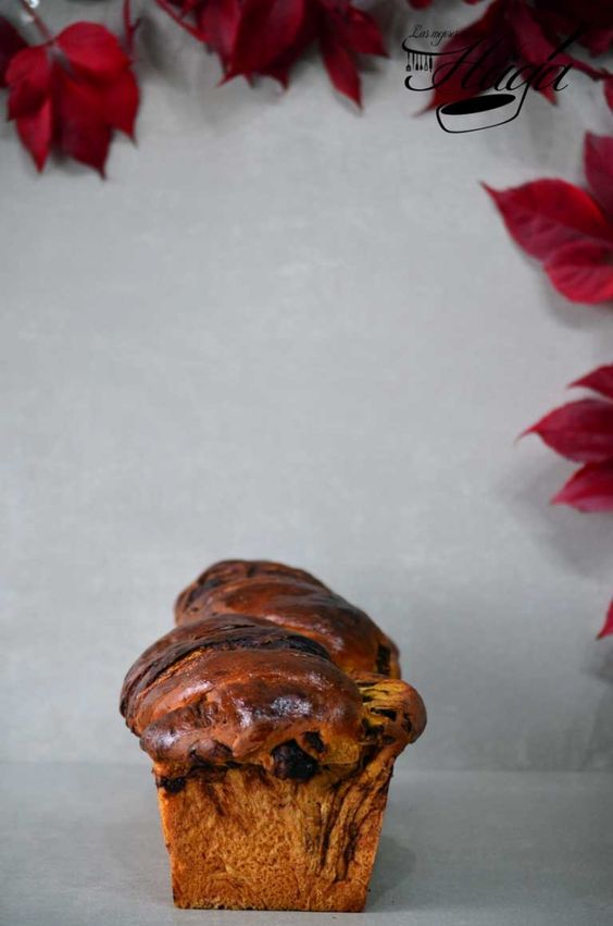 Babka de chocolate hojas