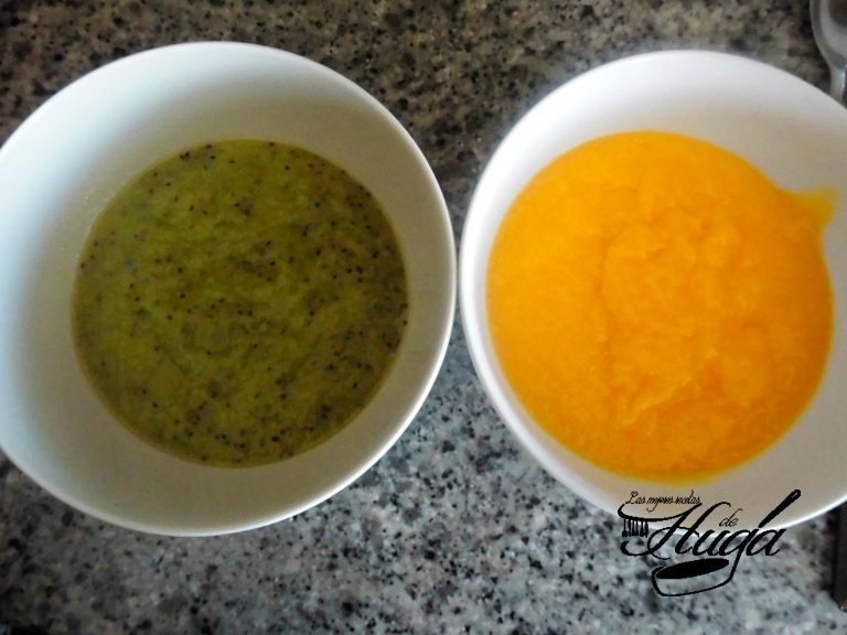 Pure de kiwi y pure mango