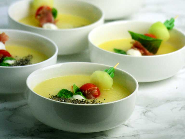 Gazpacho de melón y calabacín