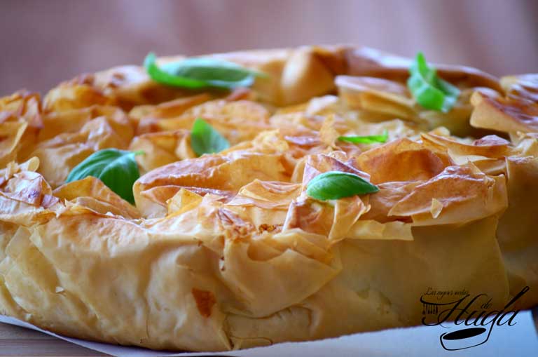 Tarta salada de pasta filo