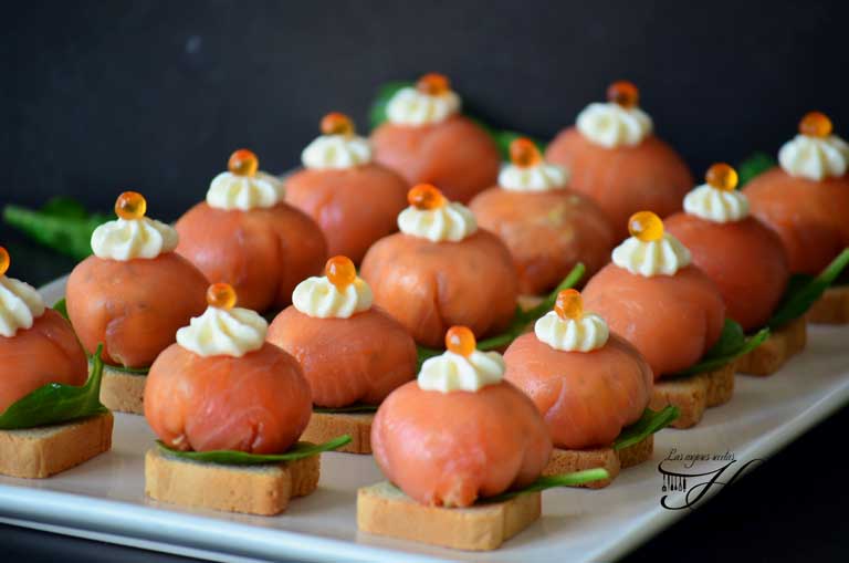Bombones de salmón ahumado