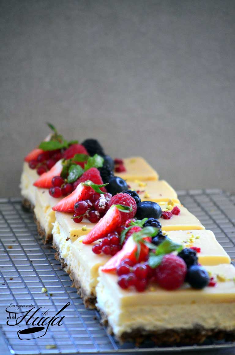 Cheesecake de chocolate blanco porciones