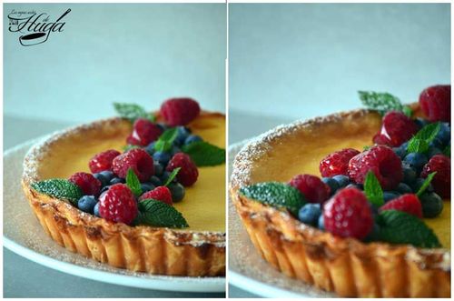 Tarta de queso cremoso al horno - composicion