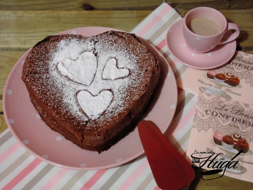 Tarta de chocolate de San Valentín