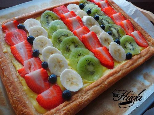 Tarta de frutas y hojaldre