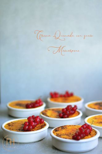 Crema quemada con queso mascarpone texto