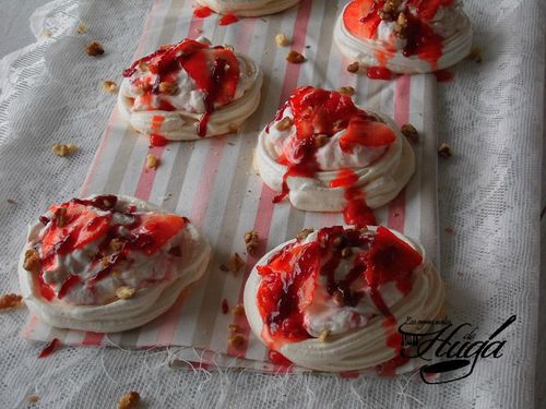 pavlova de fresa con nata receta cocina