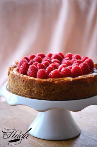 Tarta de queso con frambuesas - fondo