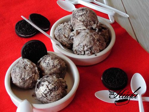 Bolas de helado de oreo
