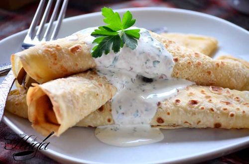 Crepes de endibias y salmón