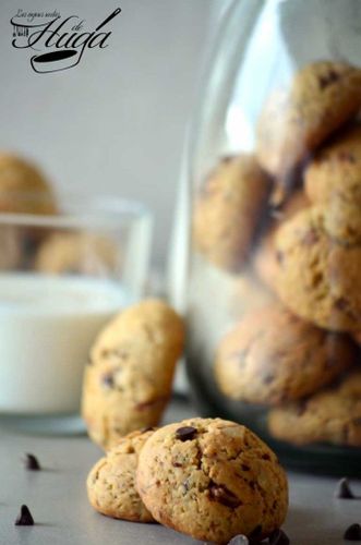 Mini cookies de chocolate y nueces - leche