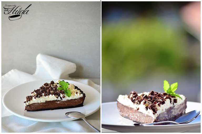 Tarta salada de chocolate porción